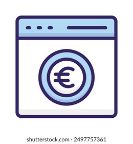 Dollar coin inside webpage showing concept icon of pay per click or monetization