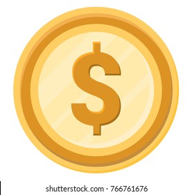 Dollar coin isolated vector illustration