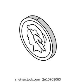 dollar coin isometric icon vector. dollar coin sign. isolated symbol illustration