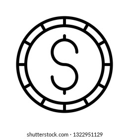 dollar coin line icon