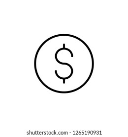 dollar coin line simple icon