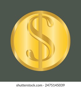 Icono de Vector plano con logo de moneda de dólar