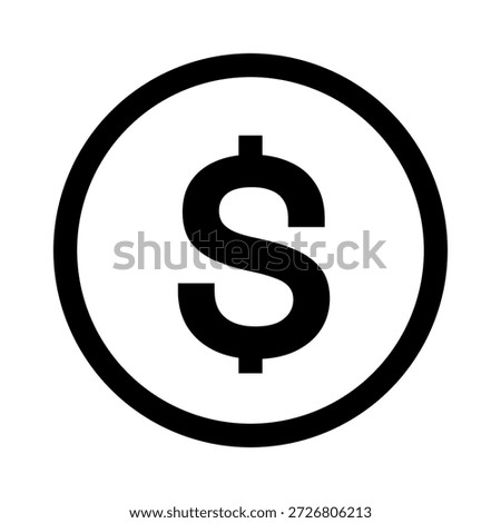 Dollar coin logo. Simple dollar coin icon. Circle with $ symbol.