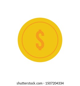 dollar coin minimal icon. money illustration