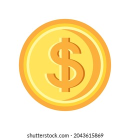 dollar coin money icon isolated
