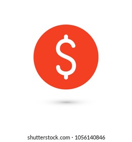 Dollar coin, money icon vector illustration. Minimalist style.