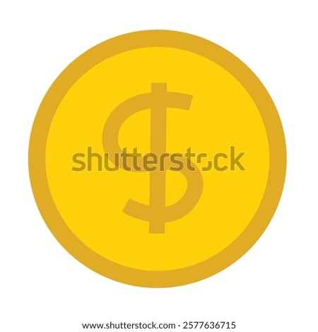 Dollar coin money vector illustration, coins clip art, gold coin clip art, golden coin icon flat design, clip art coins,
