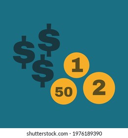 a dollar coin and a number