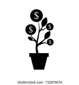 dollar coin plant inside pot finance growthsymbol