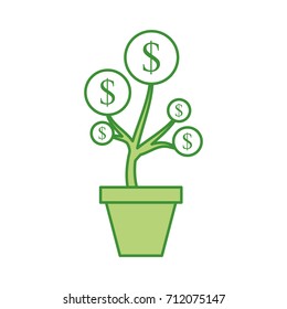 dollar coin plant inside pot finance