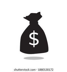 Dollar coin pouch vector design on white background