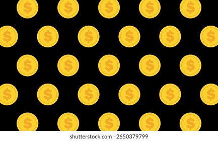 Dollar coin seamless pattern for background, wallpaper, wall decoration, gift wrapping, fabric motif, texture
