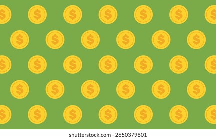 Dollar coin seamless pattern for background, wallpaper, wall decoration, gift wrapping, fabric motif, texture