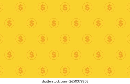 Dollar coin seamless pattern for background, wallpaper, wall decoration, gift wrapping, fabric motif, texture