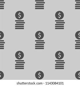 dollar coin simple icon illustration vector, for web and mobile design seamless pattern