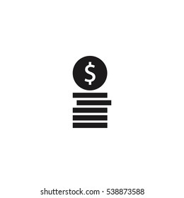 dollar coin simple icon illustration vector, for web and mobile design