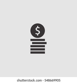 moneda en dólares simple icono ilustración vector, para diseño web y móvil
