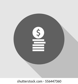 dollar coin simple icon illustration vector, for web and mobile design.