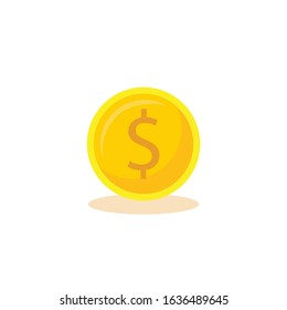 dollar coin simple illustration clip art vector