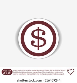 Dollar coin. symbol of money