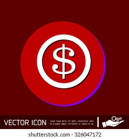 Dollar coin. symbol of money
