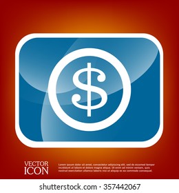 Dollar coin. symbol of money
