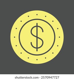 Dollar Coin trendy artwork perfect abstract vector illustration colorful valuable design.eps