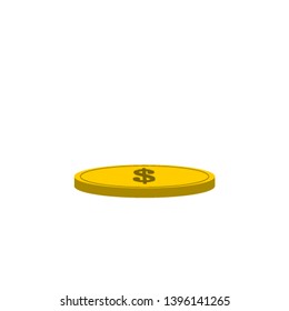 dollar coin vector. gold coin.