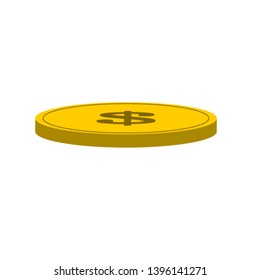 dollar coin vector. gold coin.