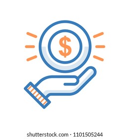 Dollar Coin Vector Icon