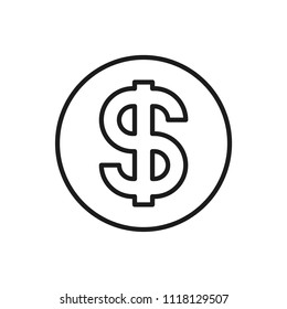 dollar coin vector icon