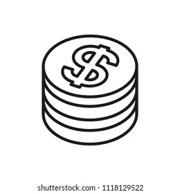 dollar coin vector icon