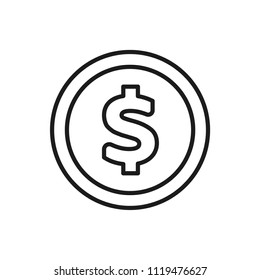dollar coin vector icon