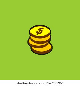 Dollar Coin vector icon