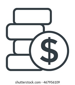 Dollar Coin Vector Icon