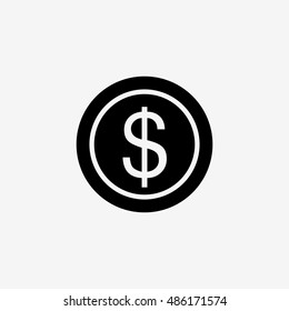 Dollar coin. Vector icon