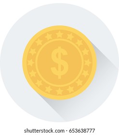 Dollar Coin Vector Icon