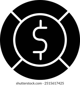 Dollar coin Vector Icon Design Illustration