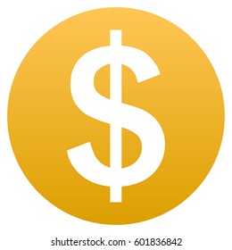 Dollar Coin vector icon. Flat symbol with gradient. Pictogram is isolated on a white background. Designed for web and software interfaces.