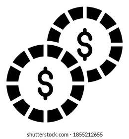 dollar coin vector icon glyph style for Web and Mobile.
