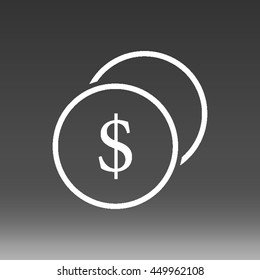 Dollar Coin Vector Icon Illustration