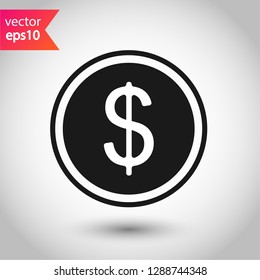 Dollar coin vector icon. Coin vector icon. Money sign. EPS 10 