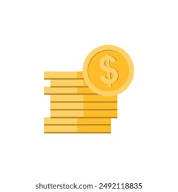 Icono de Vector de moneda de dólar sobre fondo blanco