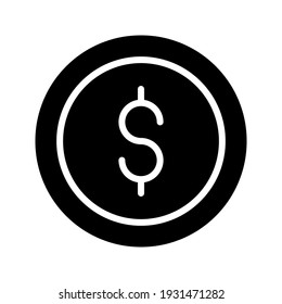 Dollar coin vector icon. Save money, get outline signs, thin linear symbols, flat design for the web, simple style, vector illustration.