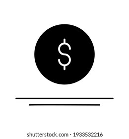 Dollar coin vector icon. Save money, get outline signs, thin linear symbols, flat design for the web, simple style, vector illustration.