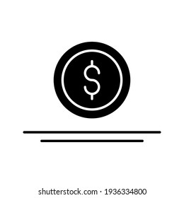 Dollar coin vector icon. Save money, get outline signs, thin linear symbols, flat design for the web, simple style, vector illustration.