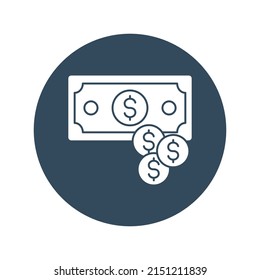 dollar coin Vector icon which is suitable for commercial work and easily modify or edit it

