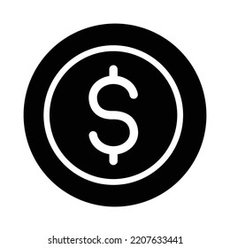 Dollar Coin Vector Icon which is suitable for commercial work and easily modify or edit it

