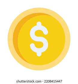 Dollar Coin Vector Icon which is suitable for commercial work and easily modify or edit it


