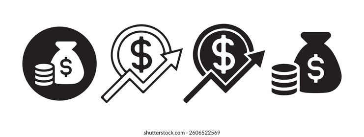 Dollar coin vector icons set. Money simple icons set. Finance icon. Vector illustration eps 10